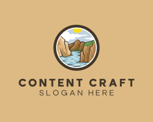 Rustic Mountain River logo design