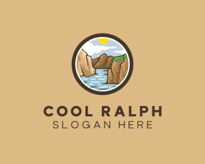 Rustic Mountain River logo design