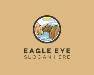 Rustic Mountain River logo design