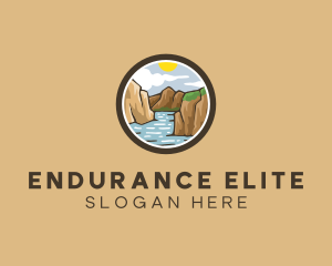 Rustic Mountain River logo design