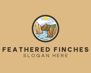 Rustic Mountain River logo design