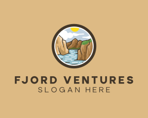 Fjord - Rustic Mountain River logo design