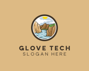 Rustic Mountain River logo design