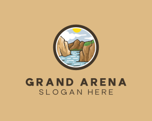 Rustic Mountain River logo design