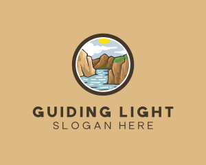 Rustic Mountain River logo design