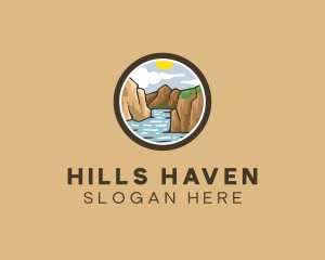 Rustic Mountain River logo design