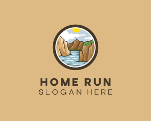 Rustic Mountain River logo design