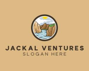 Rustic Mountain River logo design