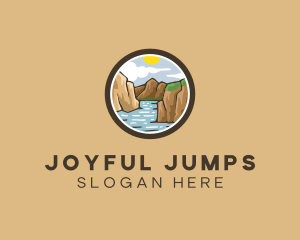 Rustic Mountain River logo design