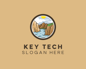 Rustic Mountain River logo design