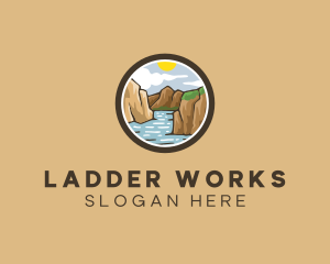 Rustic Mountain River logo design