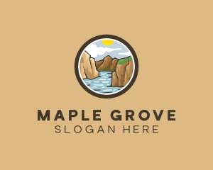 Rustic Mountain River logo design