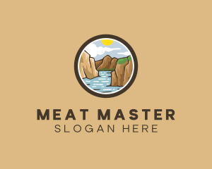 Rustic Mountain River logo design