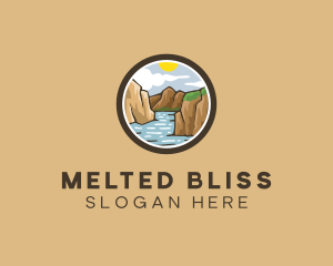 Rustic Mountain River logo design