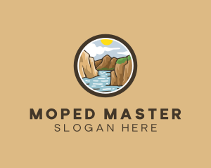 Rustic Mountain River logo design