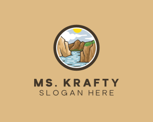 Trek - Rustic Mountain River logo design