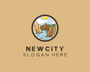 Rustic Mountain River logo design