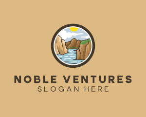 Rustic Mountain River logo design