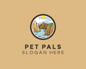 Rustic Mountain River logo design