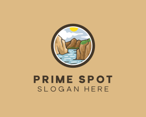 Rustic Mountain River logo design