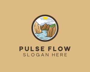 Rustic Mountain River logo design