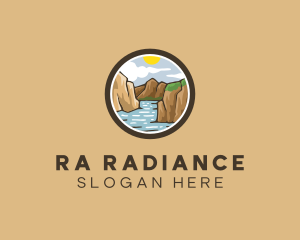 Rustic Mountain River logo design