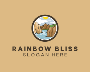 Rustic Mountain River logo design