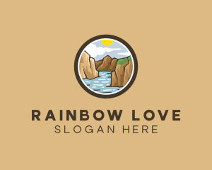 Rustic Mountain River logo design