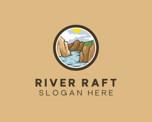 Rustic Mountain River logo design