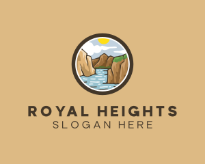 Rustic Mountain River logo design