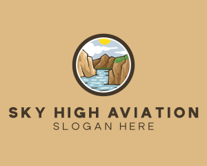 Rustic Mountain River logo design