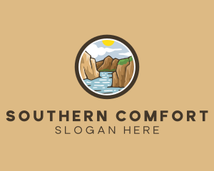 Rustic Mountain River logo design