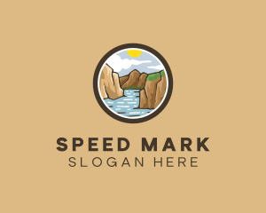 Rustic Mountain River logo design