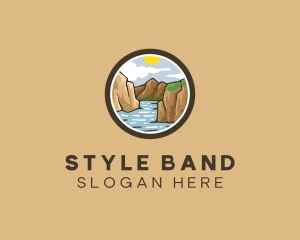 Rustic Mountain River logo design