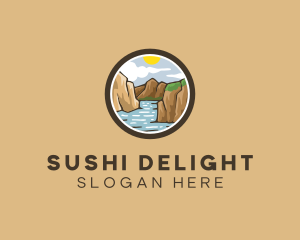 Rustic Mountain River logo design