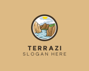 Rustic Mountain River logo design