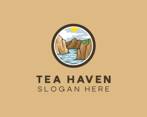 Rustic Mountain River logo design