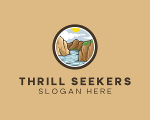 Rustic Mountain River logo design