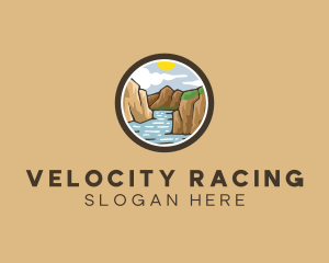 Rustic Mountain River logo design