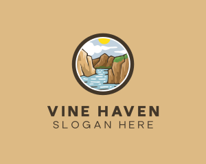 Rustic Mountain River logo design