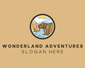 Rustic Mountain River logo design