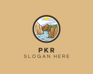 Rustic Mountain River logo design