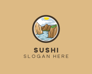 Rustic Mountain River logo design