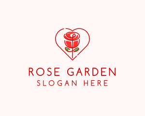 Rose - Rose Heart Flower logo design