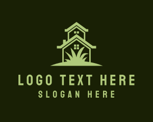 House - House Lawn Maintenance logo design