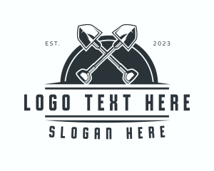 Shovel - Shovel Gardening Emblem logo design