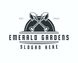 Shovel Gardening Emblem logo design