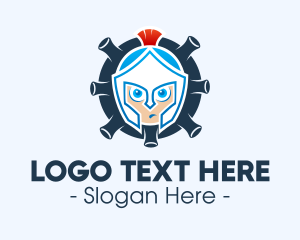 Helmet - Modern Virus Knight logo design