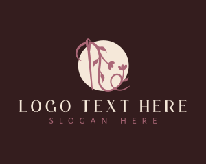Couture - Floral Needle Vine logo design
