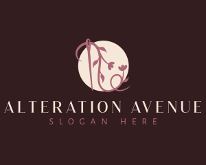 Floral Needle Vine logo design